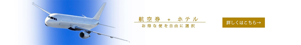 航空券＋ホテル　お得な便を自由に選択